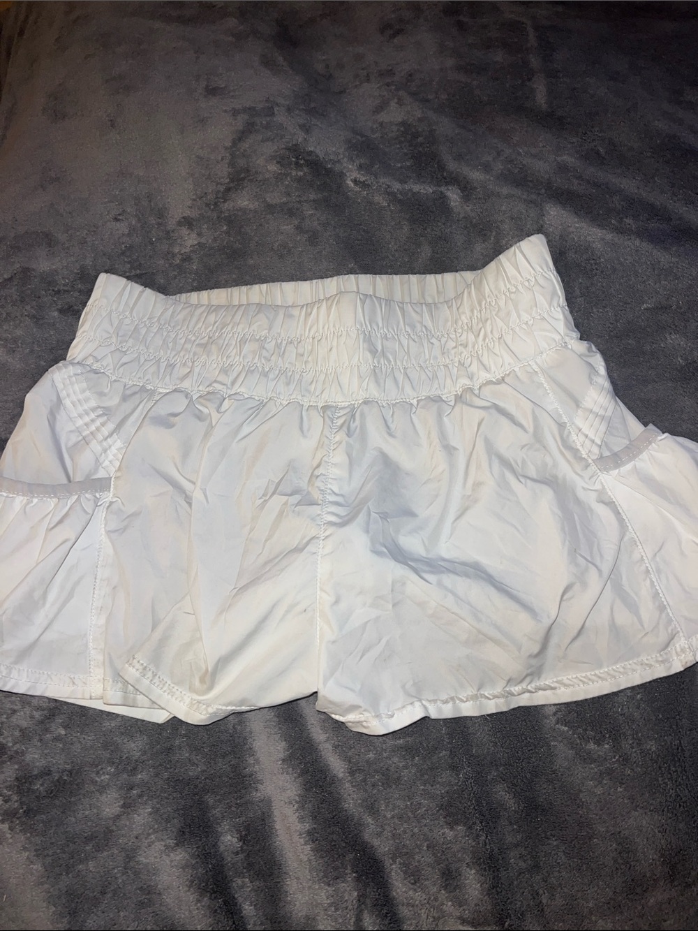 FP Movement by Free People White Smocked-Waist Athletic Shorts
